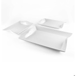 Over And Back Set Of 3 Porcelain Serving Large & Small Platters