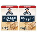 Quaker 100% Wholegrain No Added Sugar good nutrition Rolled Oat Packof  2 x 1.5kg