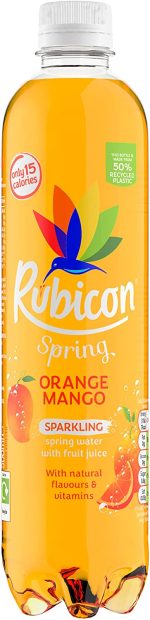 Rubicon Spring Orange Mango Flavoured Sparkling Spring Water Pack of 12x500ml - Image 3