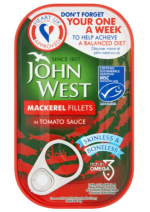 John West Mackerel Fillets in Tomato Sauce Pack of 10x125g - Image 3