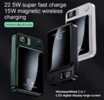 10000mAh Mobile Power Bank, 22.5W/PD20W Super Fast Charge, Magnetic Suction - Image 2